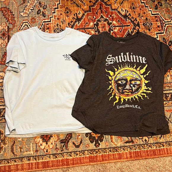 Vans Tops - Vans Light Blue and Black Short Sleeve Tees